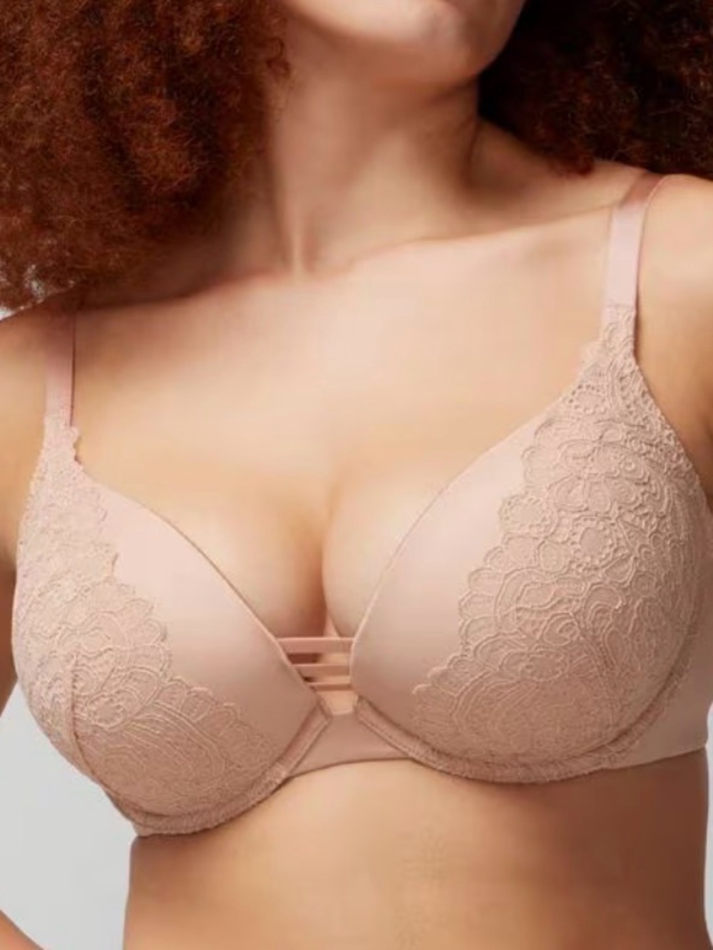 Soma Padded Push Up Plunge Bra w/Lace NWOT